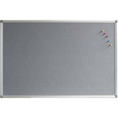 Rapidline Pinboard 1800W x 15D x 1200mmH Grey Felt Aluminium Frame