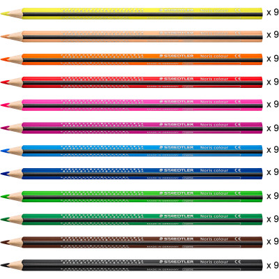 Staedtler Noris Colour Triangular Coloured Pencils Assorted Colours Pack of 108