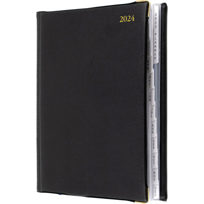 Debden Elite PVC Diary 260X190mm Manager Day To Page Black