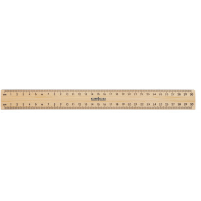 Celco Polished Metal Edge Ruler Wooden 30cm
