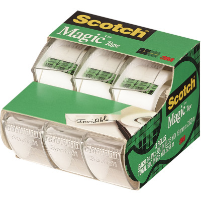 Scotch 3105 Magic Tape 19mmx7.6m With Dispenser Value Pack of 3