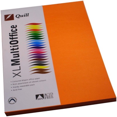 Quill Colour Copy Paper A4 80gsm Orange Pack of 100