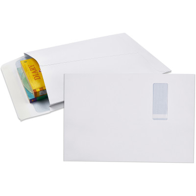 Cumberland Window Face Envelope 229x340mm Strip Seal Expandable White Pack of 50