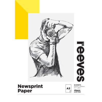 Reeves Newsprint Pad A3 48gsm 50 Sheet