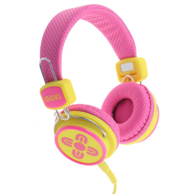 Moki Kids Safe Headphones Pink Yellow