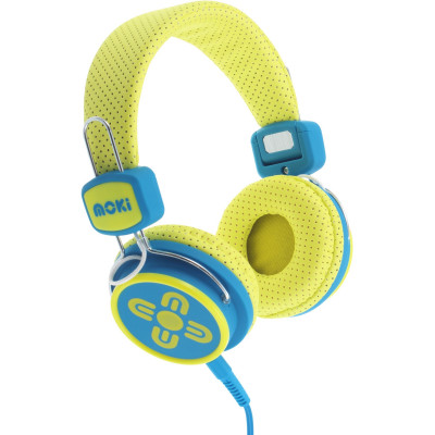 Moki Kids Safe Headphones Yellow Blue